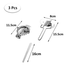 3 Pcs Ravioli Dumpling Maker Set Stainless Steel Manual Dumpling Pasty Molds Portable Gyoza Empanada Mould for Cooking Dumpling