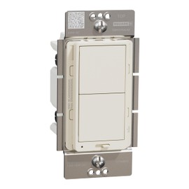 Square D by Schneider Electric X-Series Z-Wave Plus 3 Way Rocker Smart Light Dimmer, Single Pole Connected Light Dimmer, 1 Gang, 15 Amp, Light Almond (SQR22102LAZ)