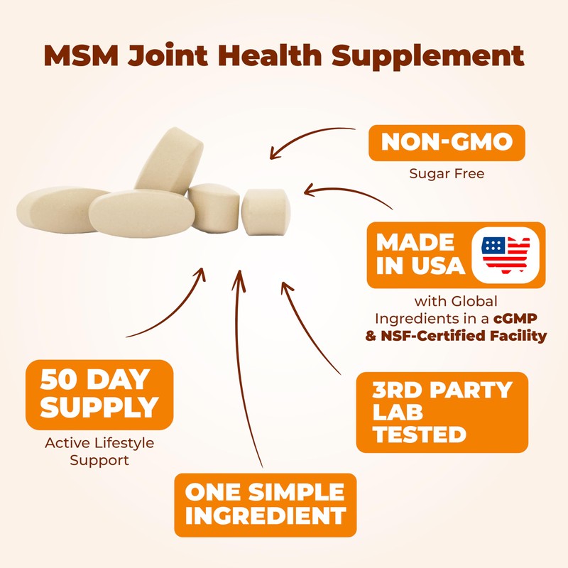 MSM 2000mg - Joint Support Supplement for Cartilage & Joint