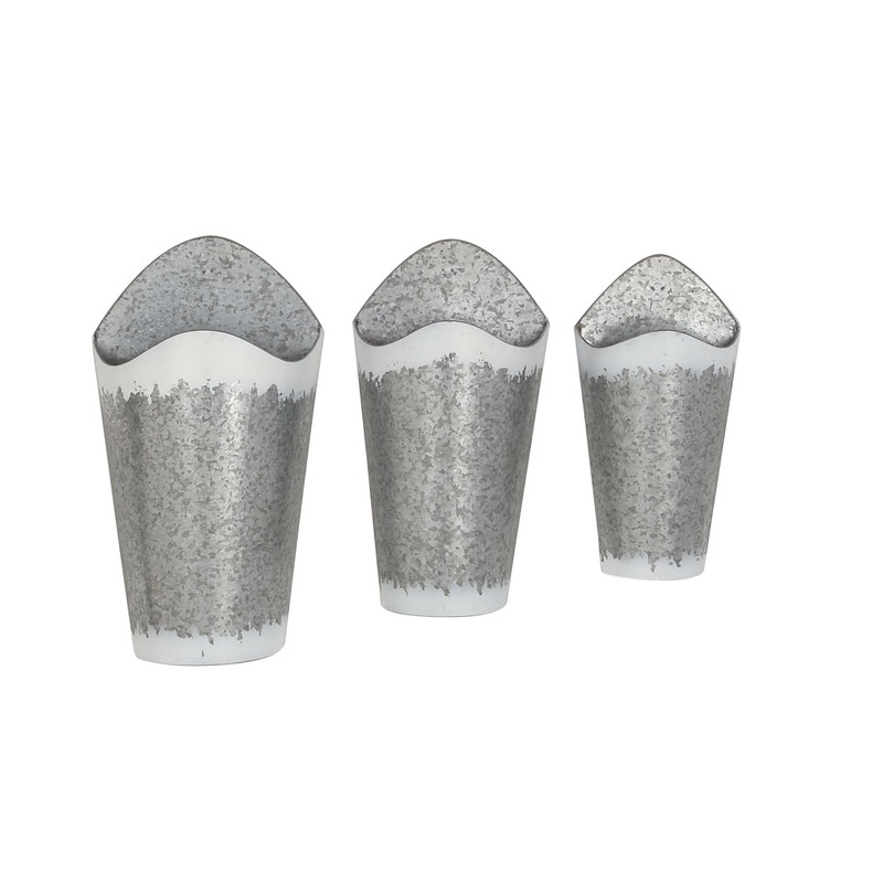 Deco 79 94671 Wall Planter, Gray/White