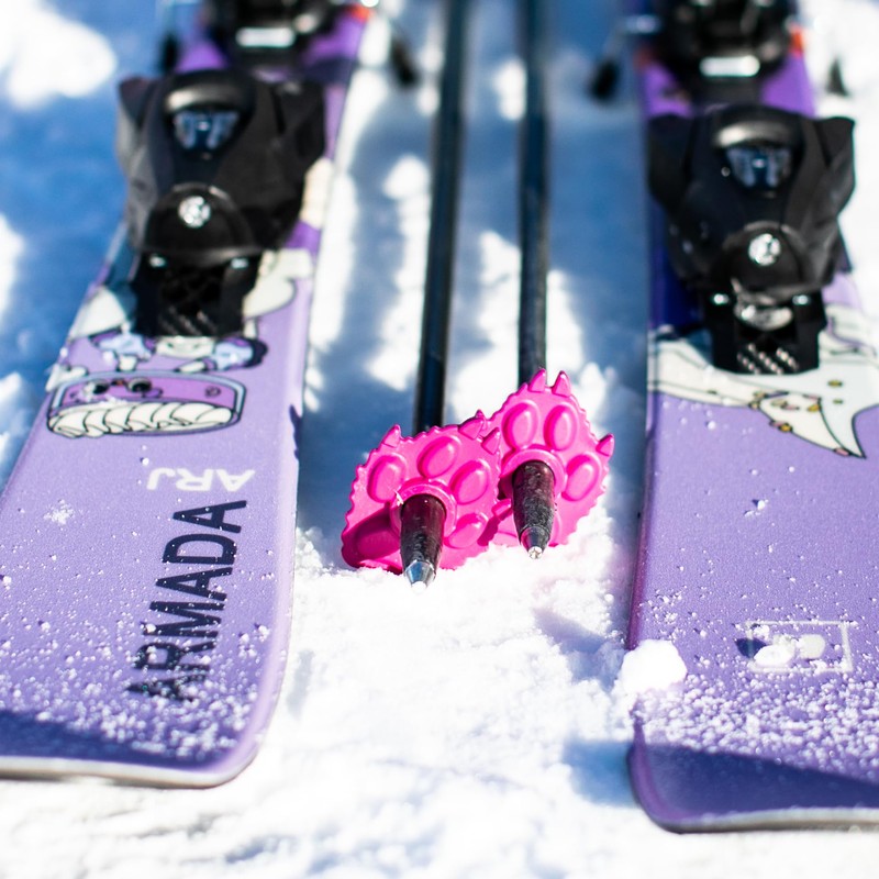 Stoke Tracks Fox Paw Ski Pole Baskets (Hot Pink)