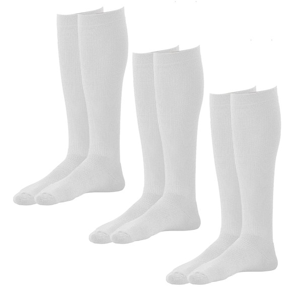 Ames Walker AW Style 121 Coolmax 8-15mmHg Mild Compression Knee High Socks (3-Pack) White Large