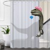tapHome Funny Dinosaur Shower Curtain Set for Bathroom, White Fun