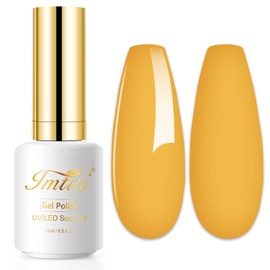Imtiti Gel Nail Polish, 0.5 Fl Oz Warm Yellow Gel Polish Soak Off LED UV Nail Gel Polish Autumn Winter Nail Polish DIY Nail Art Manicure Salon Gel Nail Kit for Women Girls