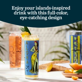 Libbey Tiki Kahiko Zombie Glass, Blue, 13.5 ounce, Set of 4