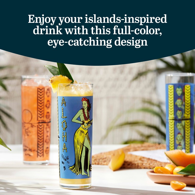 Libbey Tiki Kahiko Zombie Glass, Blue, 13.5 ounce, Set of