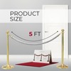 4PCS White Velvet Rope 5FT – Silver Snap Ends Stanchion