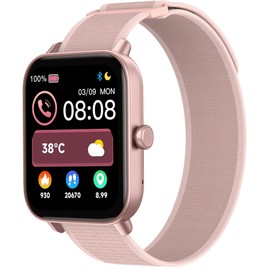 TOOBUR Smart Watch for Women Alexa Built-in, IP68 Waterproof Swimming, 1.8" Fitness Watch with Answer&Make Call/Heart Rate/Step Counter/Sleep Tracker/100 Sports, Compatible Android iOS