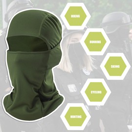 hikevalley Balaclava Face Mask Adjustable Windproof UV Protection Hood (White)
