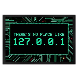 trendaffe Localhost Doormat with IP Address 127.0.0.1 in Turquoise - There's no Place Like