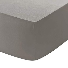 LinenZone Egyptian Cotton 200 Thread 40CM/16 Extra Deep Fitted Bed Sheet, Double - Grey