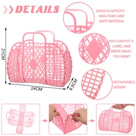 Tatuo 8 Monederos de Gelatina Bolsas de Cesta de Gelatina Bolsa de Playa de Verano Reutilizables de Plástico (Colorido)