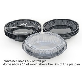 9 Inch Low Dome Plastic Disposable/Reusable Pie Carrier #WJ40 (40)