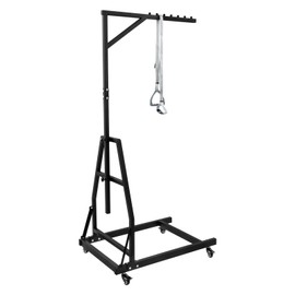 Kreiaoer Trapeze Bar for Bed Mobility, Heavy Duty Bedside Pull Up Bar with 330 lbs Capacity, Height Adjustable Pull Up Assist Bar with Handle & Lanyard for Seniors, Disabled, Home (Black)