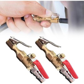 Air Blow Gun Nozzle for Tire Inflation, Locking Air Chuck with Clip, Aire Inflator Nozzle, Air Compressor Tire Inflator Attachment, Tire Inflator Chuck, Tire Deflators Offroad Accessories:_2pcs