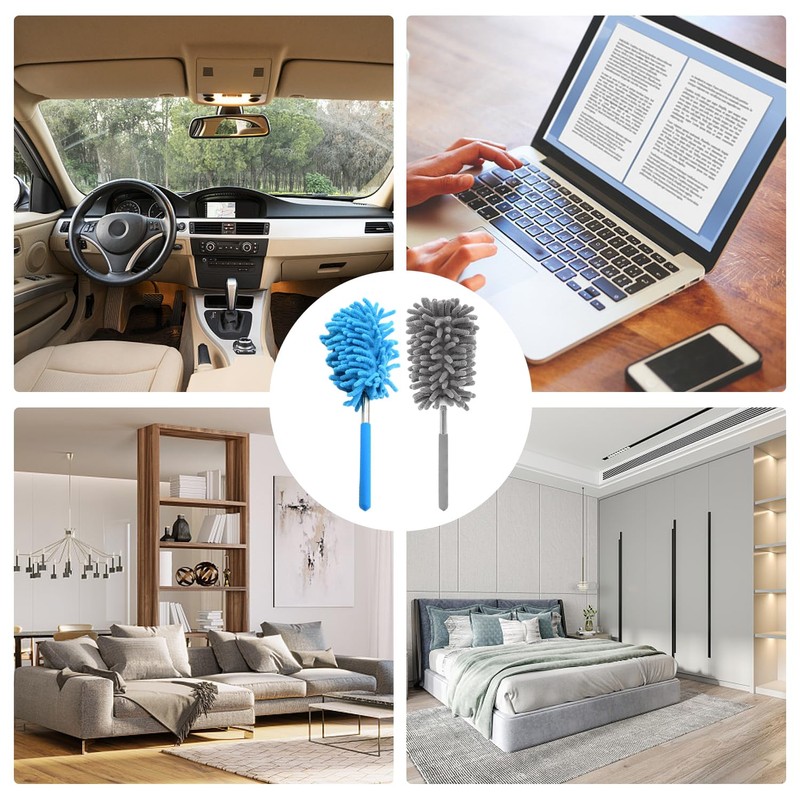 2 Pieces Dust Collector,Microfiber Dusting Tool, Retractable Dusting Brush, Dusting