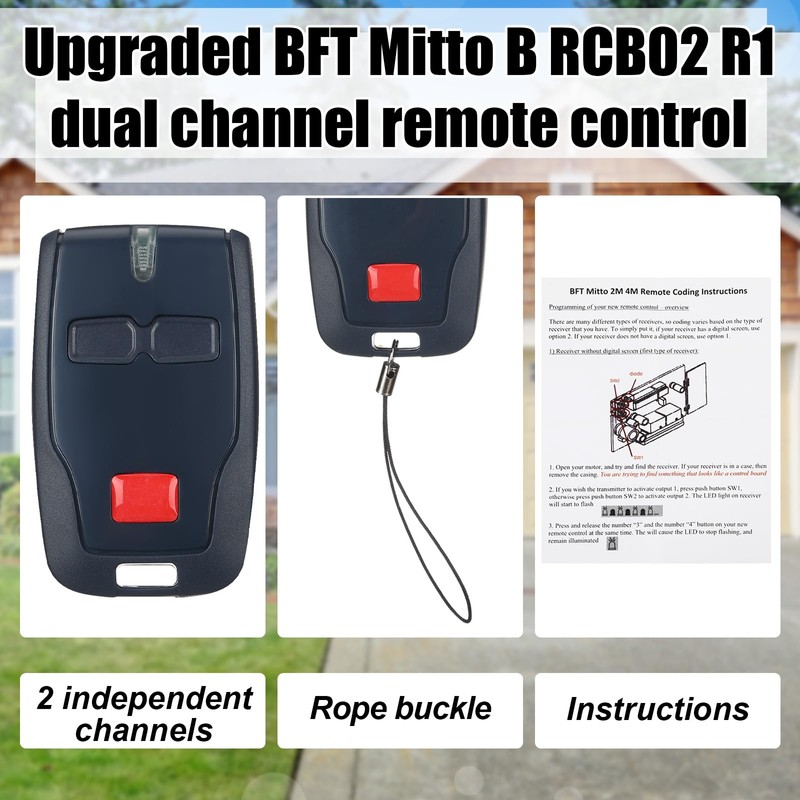 Kingdder 2 Pcs 2 Channel Remote Control Compatible with BFT