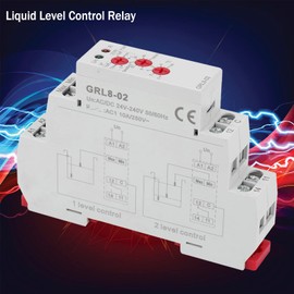 Ejoyous Water Level Switch GRL8-02, Water Level Control Switch Water Level Relay Water Level Sensor Relay Switch for Monitoring Pool Fountain Water Tower Tanks 35 mm DIN Rail