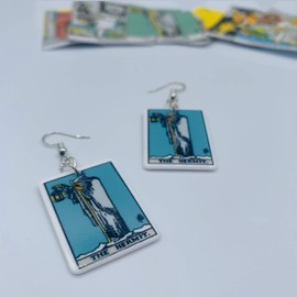 Virgo Earrings for Women - Virgo Jewelry - Tarot Earrings - Hermit Earrings (Virgo - The Hermit)