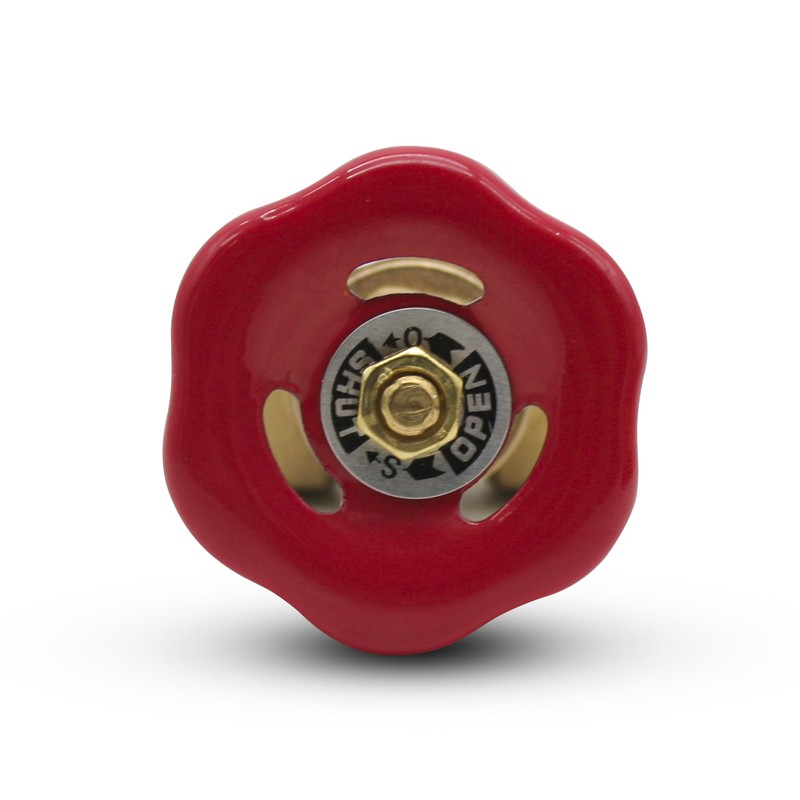 DOJA Barcelona Gate Valve, Safety Stopcock, Red Handle, Brass, Pack