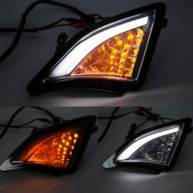 NJSBYL Front Turn Signal Light Kits For 2013-2020 Toyoto 86/gt86 Scion FR-S Corner Xenon White LED DRL Parking Lights Amber Blinker Turn Signal Running Position Lights Smoked Lens E4 Approved