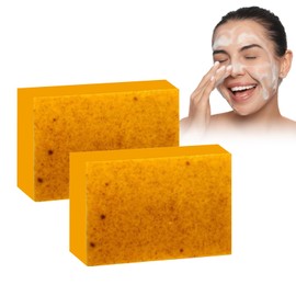 Turmeric Face And Body Soap, Turmeric Soap Bar, Cleansing, Moisturising & Brightening, Bath Soap for Face and Body, for All Skin Types, 100 g, 2 Pieces