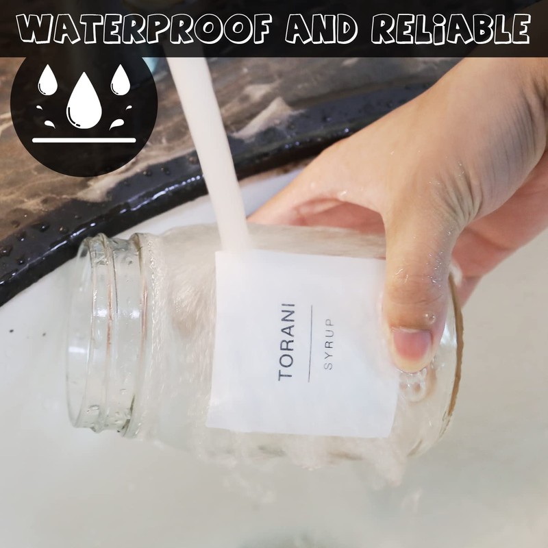 AIEX Coffee Syrup Labels, 84pcs Waterproof White Minimalist Coffee Syrup