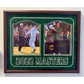 Scottie Scheffler 2022 Masters double 8x10 Photos professionally framed and double matted (Mahogany)