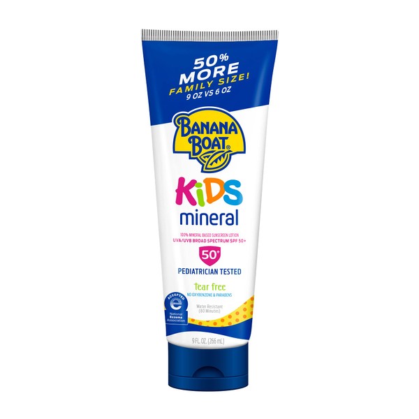 Banana Boat Simply Protect Tear Free, Reef Friendly Sunscreen Lotion for Kids, Broad Spectrum, 9 Fl Oz