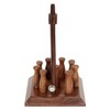 Ajuny Handcrafted Table Top Mini Bowling Game Set Indoor Wooden