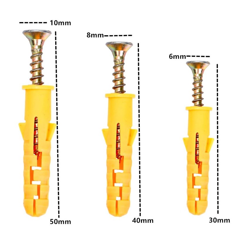 120 Pcs Drywall Anchors and Screws, CuiCanfla PVC Expansion Wall
