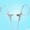 DEXSUR Precision Kelly Hemostat Forceps Locking Tweezers Clamp, Silver, Straight