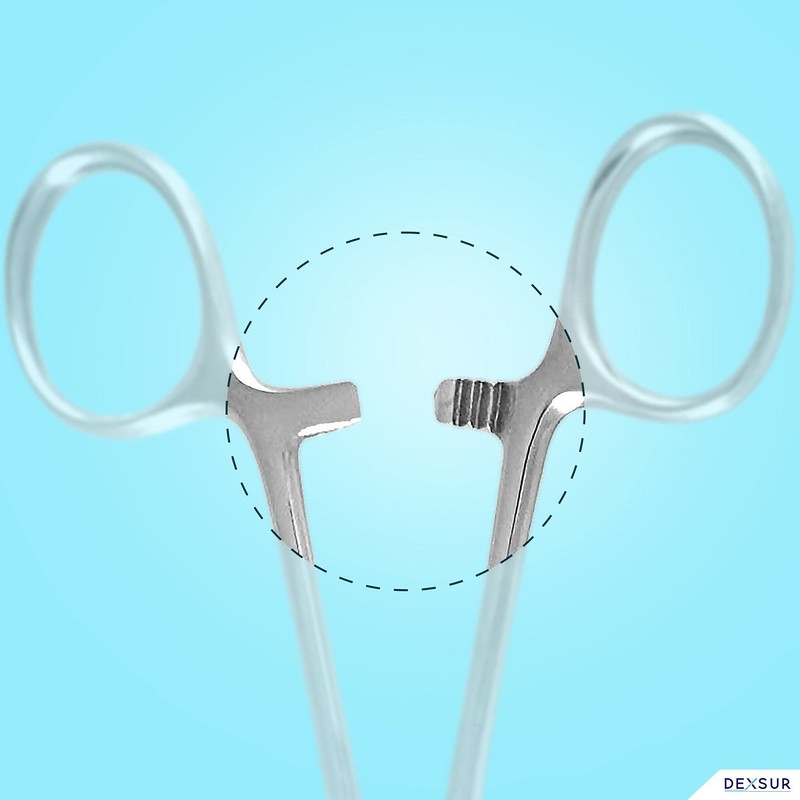DEXSUR Precision Kelly Hemostat Forceps Locking Tweezers Clamp, Silver, Straight