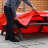 Bortaberg Tarpaulin Strengthened Waterproof With Eyelets, Orange, Multi-Use Cover Protection,