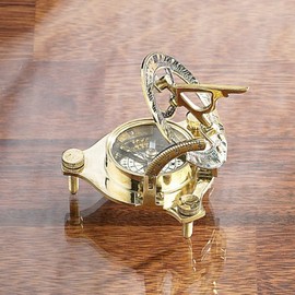 St. Leonhard Sundial Wrist Watch: Brass Sundial Traveller with Compass (Pocket Sundial with Compass, Nostalgic Sundials, Wrist Watches)