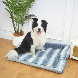 Baby beast Dog Beds,Waterproof Memonry Foam XL Big Dog Bed,Plush,Non-Slip and Egg-Crate Foam Couch Bed with Washable Remivable Cover,Khaki Tiger Stripe (Light Grey Regular Markings, X-Large)