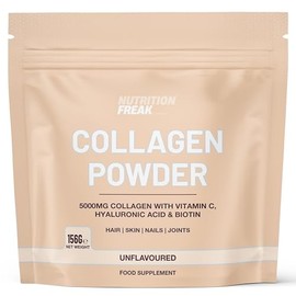 Collagen Peptides Powder, 5000mg Hydrolysed Bovine, with Vitamin C and Biotin, 156g, 30 Servings (156g, Unflavoured)