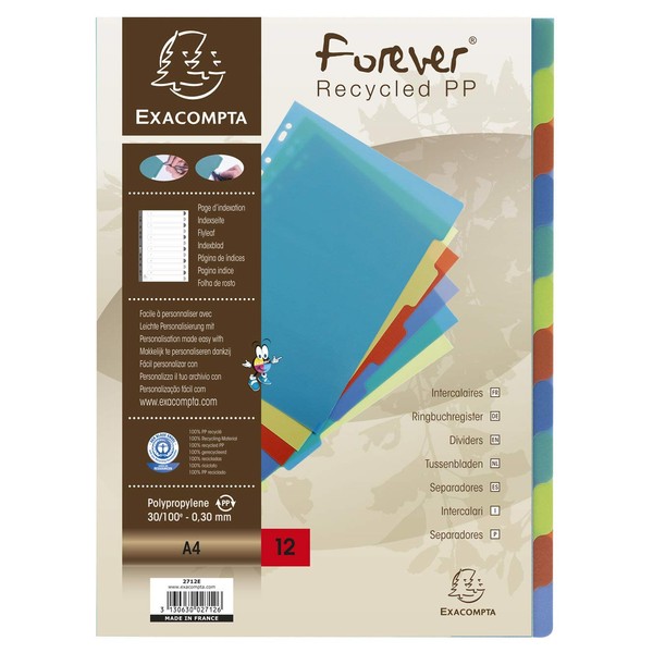 Exacompta 2712E divider - dividers (Multi, Polypropylene, A4)