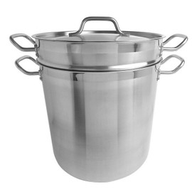 TrueCraftware-20 qt. Pasta Cooker Stainless Steel with Lid and Encapsulated Base- Multipurpose Pasta Pot Pasta Cooker Steamer Vegetable Asparagus Cooker Multi Pots Oven Safe & Induction Ready