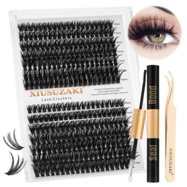 XIUSUZAKI Lash Extension Kit 60D+80D DIY Lash Clusters Kit 280pcs D Curl Cluster Lashes Individual Lashes Eyelash Extension Kit with Lash Bond and Seal,Lash Tweezers(60D+80D D Kit,10-16mm Mixed)
