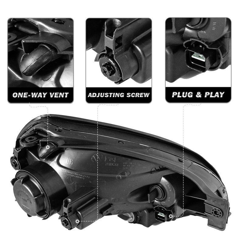 SOCKIR Headlight Assembly Fit for 2005-2009 Hyundai Tucson Driver and