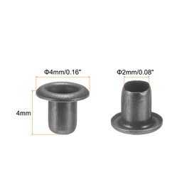 HARFINGTON 100set Grommets Kit Metal Eyelets 2mm Hole Tiny Grommet for Shoes Clothes Belt Bag DIY Project, Dark Grey