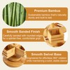 3-Tier Rotating Bamboo Tea Bag Organizer Carousel, Holds 108 Tea