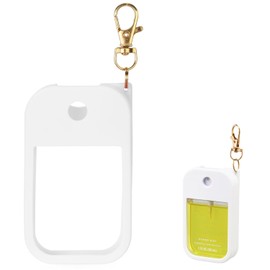 KYRGEU Hand Sanitizer Spray Case Compatible with Touchland Power Mist 1 oz – Silicone Case with Keychain for Touch Land Mist 1 fl oz（30 ml）, Hand Sanitizer Accessory for 1 fl oz (White, 1 Pack)