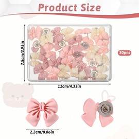 Hpmjz 30 pcs Cute Bow Push Pins Pink Thumb Tacks Decorative Cork Board Pushpins for Hanging Photo Wall Feature Map Bulletin Board Office Home Schools Supplies Decorations