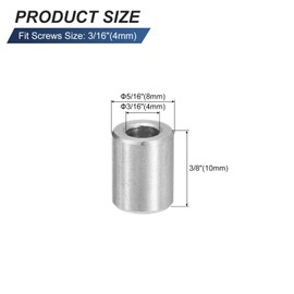 QUARKZMAN Pack of 10 Spacer Sleeves Stainless Steel 4 mm ID x 8 mm OD x 10 mm L 304 Stainless Steel Round Spacers without Thread Columns for Screws 3/16 Inch or M4
