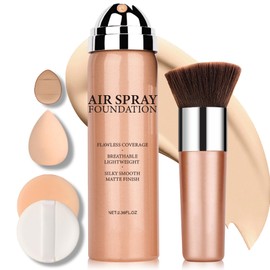 IONSGAKO Magic Minerals Airbrush Foundation Makeup Spray Silk Flawless Foundation Mist Makeup Full Coverage Foundation Breathable Long Lasting Natural Matte Finish for Mature Skin(Nude)