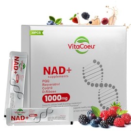 1000mg NAD+ Suplemento líquido para hombres y mujeres | NAD Resveratrol, ribósido de nicotinamida y PQQ, CoQ10, ALA, Boost Energy Focus, DNA Repair & 