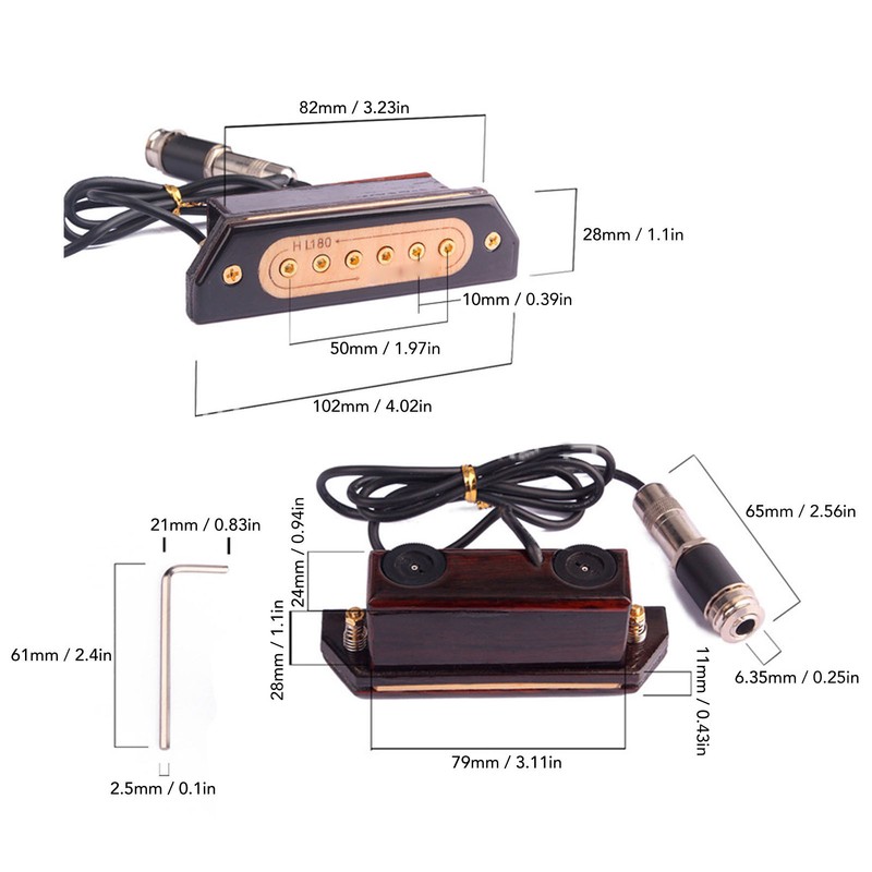 Soundhole Pickup Punching Free Acoustic Guitar Volume Tone Control Instrument