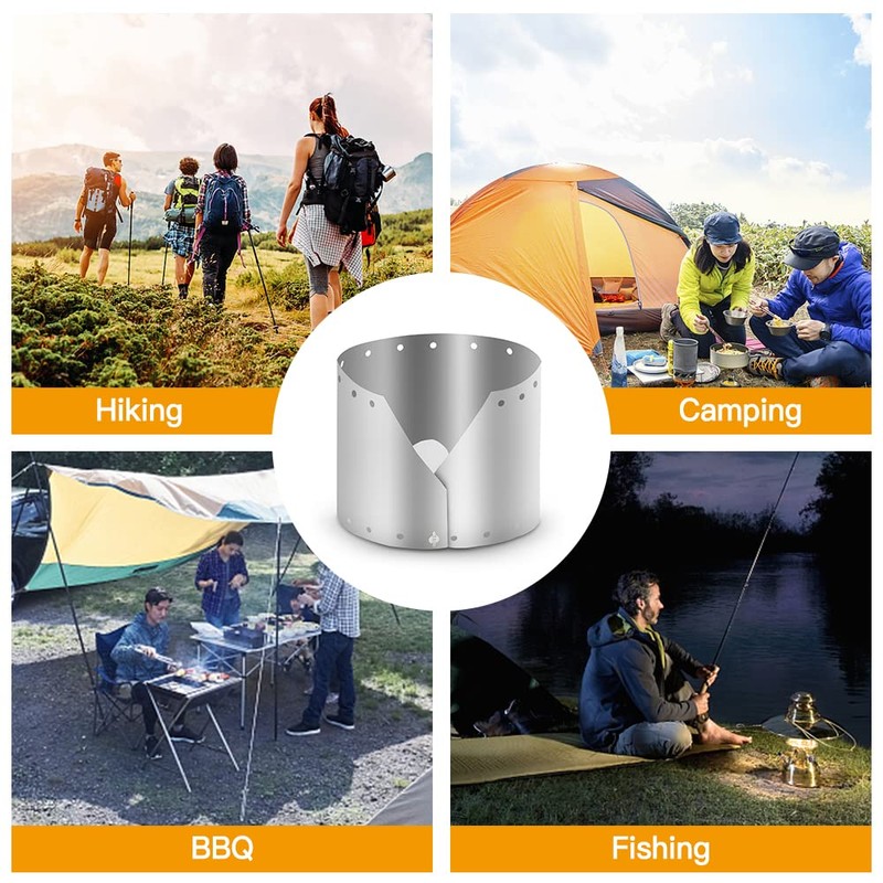 Lixada Wind Shield Ultralight Ultra-thin Titanium Windproof Plate Outdoor Camping